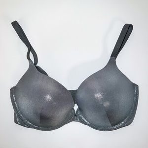 Sparkly Silver Gray PushUp Bra Adore Me Size 34DD